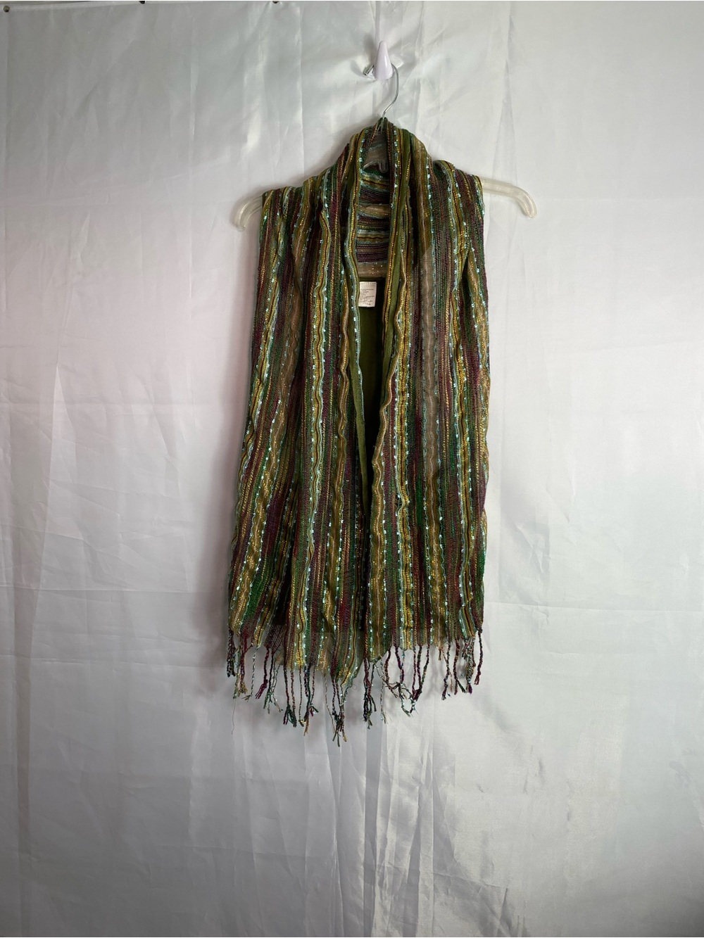 Multi-Color Striped Fringe cardigan